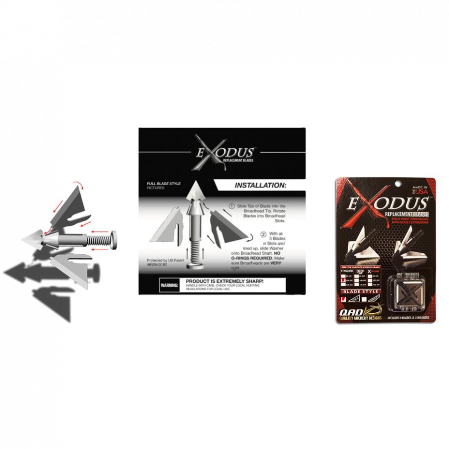 (Bild für) QAD Exodus Broadheads Ersatzklingen (9er Pack)