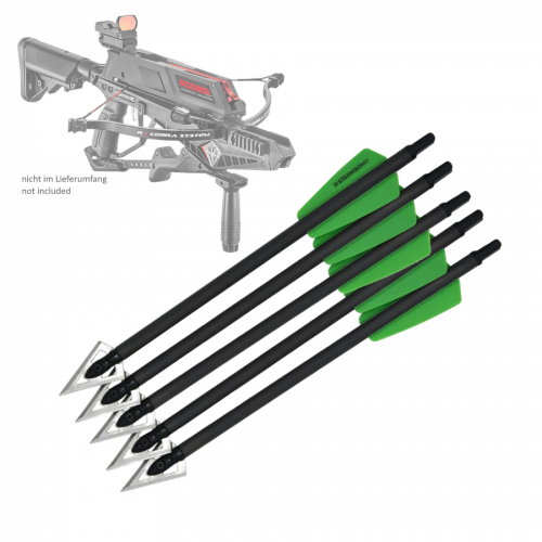 Steambow Jagdpfeile mit Broadheads für EK Adder (5er Pack)